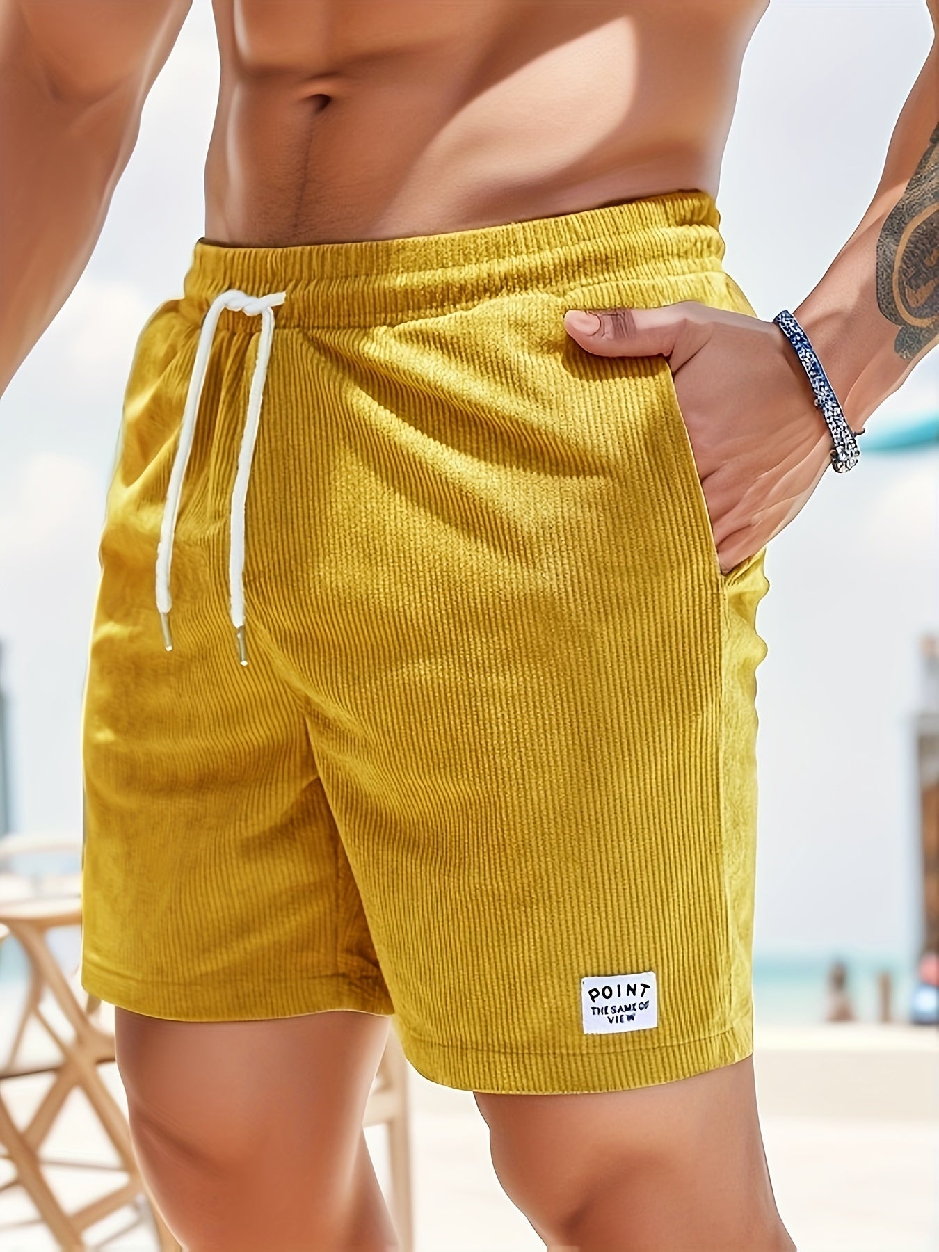 COLLIN | Ribfluwelen Short