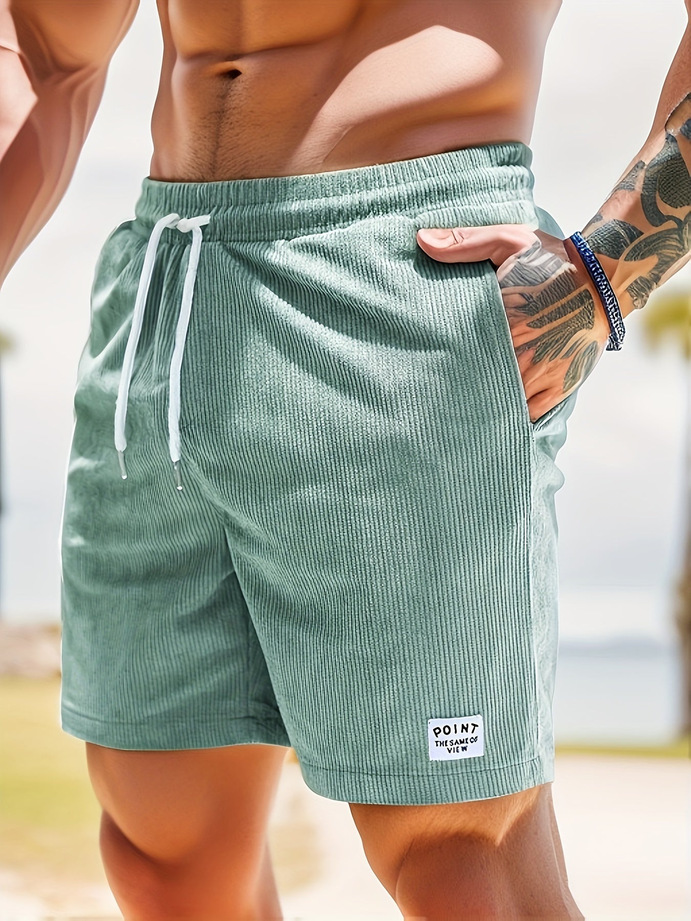 COLLIN | Ribfluwelen Short